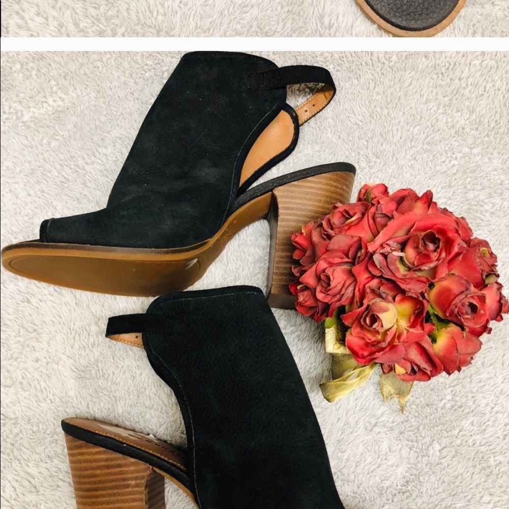 Peep Toe Black Booties